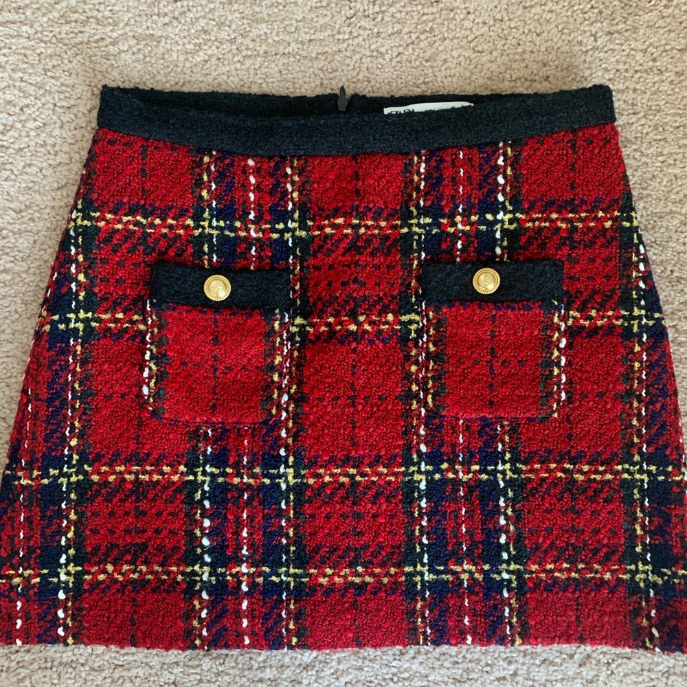 Zara wooden mini skirt